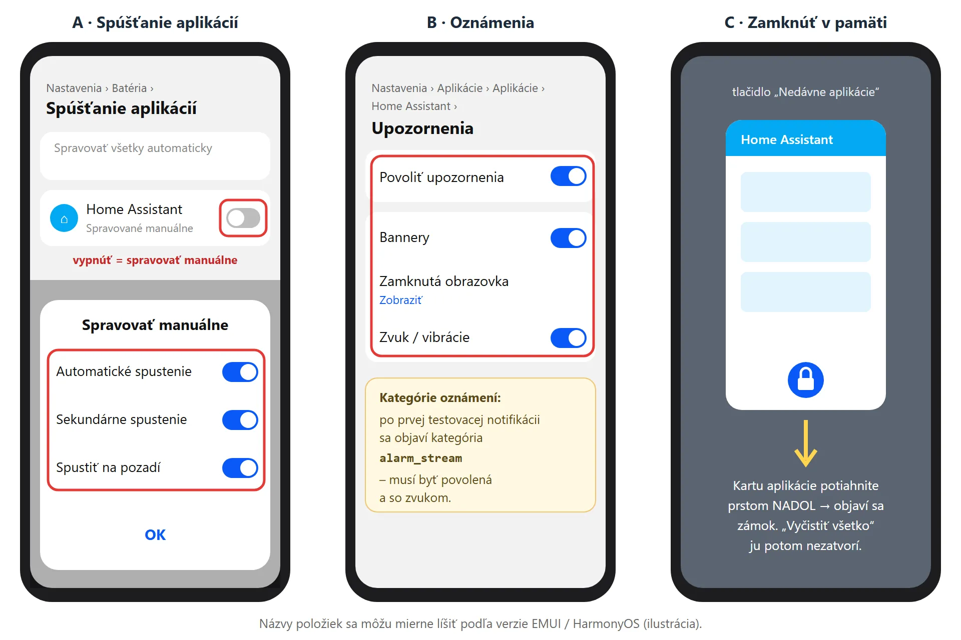 Huawei – spúšťanie aplikácií, oznámenia a zamknutie aplikácie