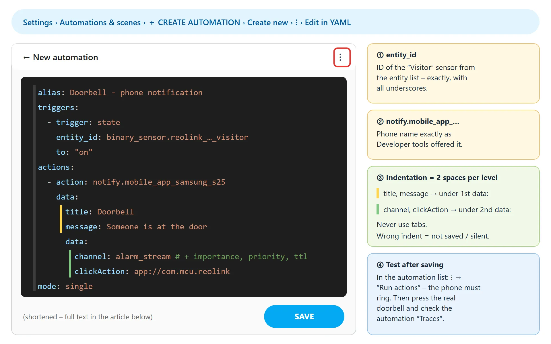 Home Assistant – automation in YAML mode